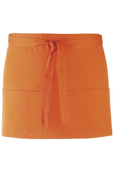 Premier Ladies/womens Colors 3 Pocket Apron / Workwear (pack Of 2) (orange) (one Size)