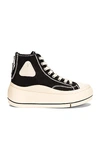 R13 Kurt Glittered Platform Sneakers In Black Canvas