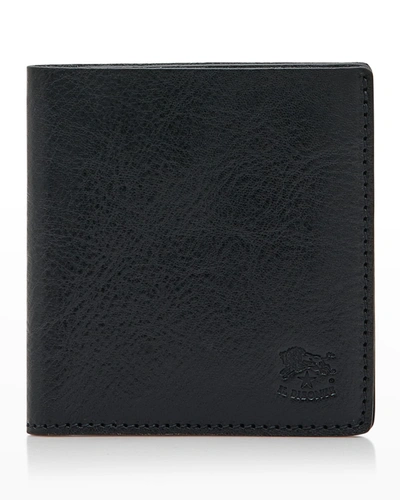 Il Bisonte Men's Slim Bi-fold Leather Wallet In Black