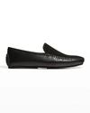 MANOLO BLAHNIK MEN'S MAYFAIR MIX-LEATHER SHEARLING-LINED LOAFERS,PROD246180096