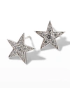 ROBERTO COIN 18K WHITE GOLD DIAMOND STAR EARRINGS,PROD247330023
