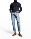 Brunello Cucinelli Men's Bib-front Tuxedo Shirt In C560 Navy