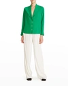 Halston Aria Crepe De Chine Blouse In Jade 862