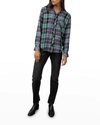 Rails Hunter Metallic Thread Plaid Button-up Shirt In Teal Navy Pink