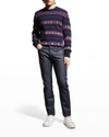 Rag & Bone Wesley Fair Isle Wool Crewneck Sweater In Nvymulti