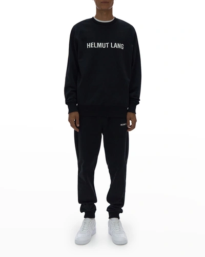 Helmut Lang Cotton Logo Print Crewneck Sweatshirt In Black