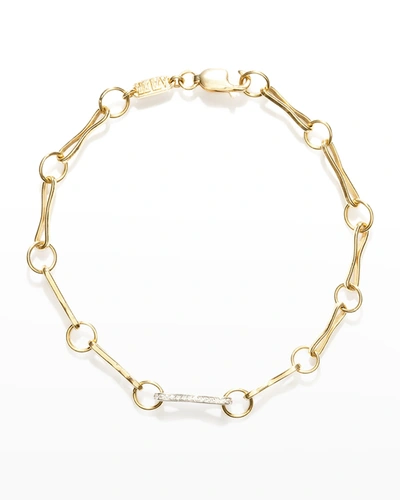 Azlee Large Circle Link Braclet With 1 Pave Link