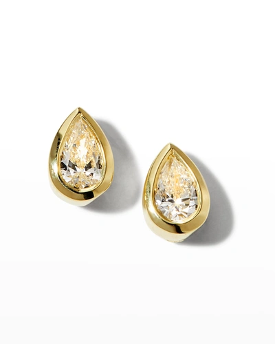 Roberto Coin 18k Diamond Pear-shape Earrings In Wg