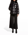 Moncler Laiche Quilted Hooded 750 Fill Power Down Jacket With Removable Faux Fur Trim In Black