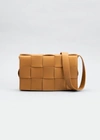 Bottega Veneta The Cassette Intrecciato Crossbody Bag In Caramel