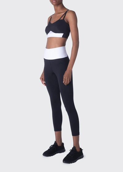 Roland Mouret Roberta Cropped Active Leggings In Blood Orange Deep