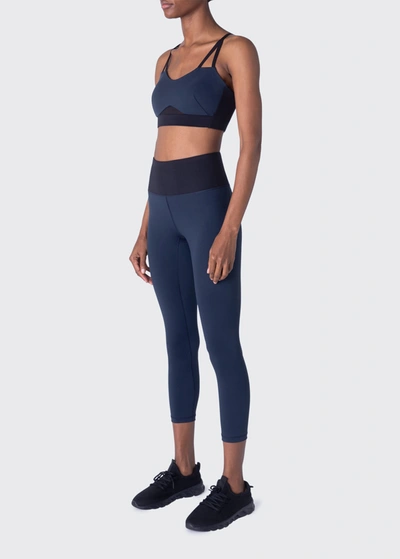 Roland Mouret Roberta Cropped Active Leggings In Eclipse Black
