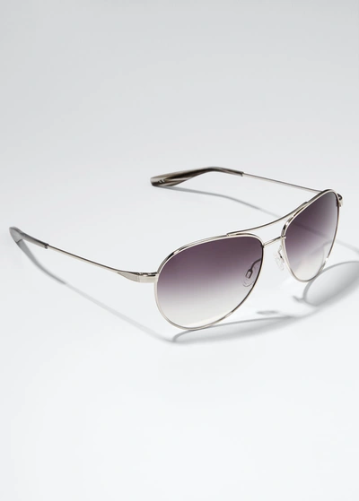 Barton Perreira Lovitt Metal Aviator Sunglasses In Silver