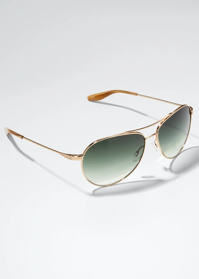 Barton Perreira Lovitt Metal Aviator Sunglasses In Gold