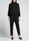 Theory Slouchy Double-knit Jogger Pants In Blk