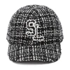 SAINT LAURENT SAINT LAURENT LOGO EMBROIDERED TWEED CAP