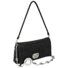 Miu Miu Women's Leather Cross-body Messenger Shoulder Bag  Crystal In Black