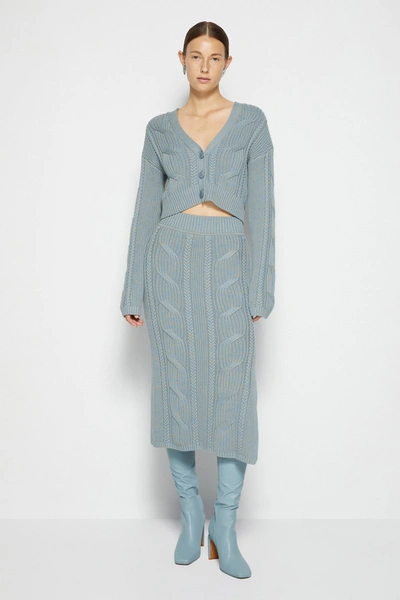 Pre-spring 2022 Ready-to-wear Natalia Cable Knit Midi Dress In Baltic Marsh