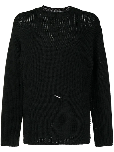 Off-white Knitting-needle Chunky-knit Jumper In 黑色