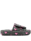 Natasha Zinko Pixel Heart Slides In Grey