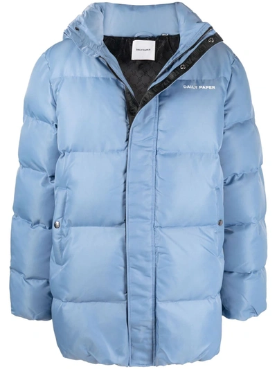 Daily Paper Recycled Polyester Puffer Jacket In Blue