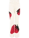 JW ANDERSON STRAWBERRY-PRINT BOOTCUT JEANS