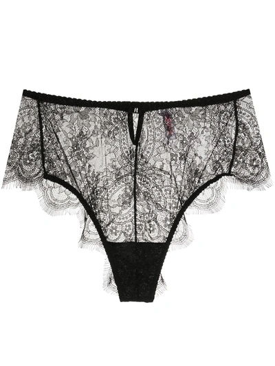 Petra Floral-lace Detail Brief In 黑色