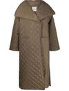 TOTÊME DIAMOND-QUILTED RECYCLED-POLYESTER COAT