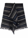 ISABEL MARANT ÉTOILE JILOA DRAPED-FRONT STRIPED SKIRT