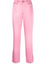 Nanushka Vaeda Cropped Satin Flared Pants In 粉色