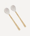 Doing Goods Chameli Salad Serving Spoons Set Of Two In Brass