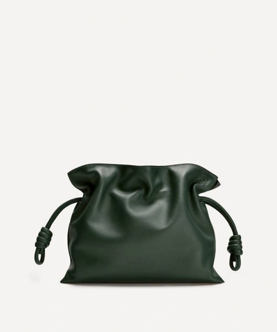 Loewe Women's Flamenco Leather Clutch Bag In Vintage Khaki