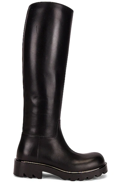 Bottega Veneta Leather Knee High Boots In Black