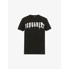 Dsquared2 Logo-print Crewneck Cotton-jersey T-shirt In Black
