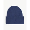Colorful Standard Mens Royal Blue Ribbed Recycled Merino Wool Beanie Hat