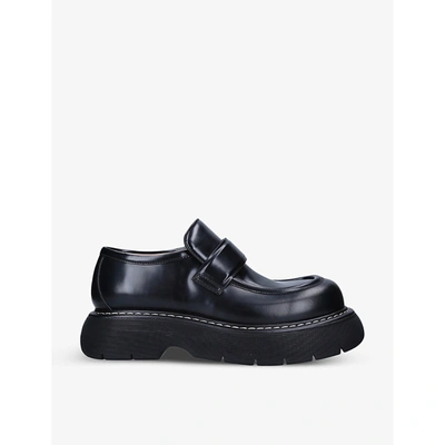 Bottega Veneta The Bounce Leather Loafers In Black