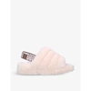 Ugg Fluff Yeah Faux Fur Slingback Sandal In Beige
