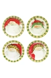 VIETRI OLD ST. NICK SET OF 4 ASSORTED ROUND SALAD PLATES,OSN-7802