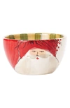 Vietri Old St. Nick Cereal Bowl Striped Hat In Multi