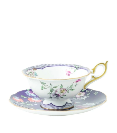 Wedgwood Wonderlust Midnight Crane Teacup & Saucer In Multi