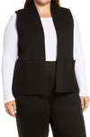 Eileen Fisher Rib Organic Cotton Vest In Black