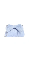 Loeffler Randall Rochelle Pleated Bow Clutch Bag In Blue