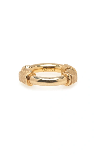 Bottega Veneta Brushed Gold-plated Sterling Silver Ring