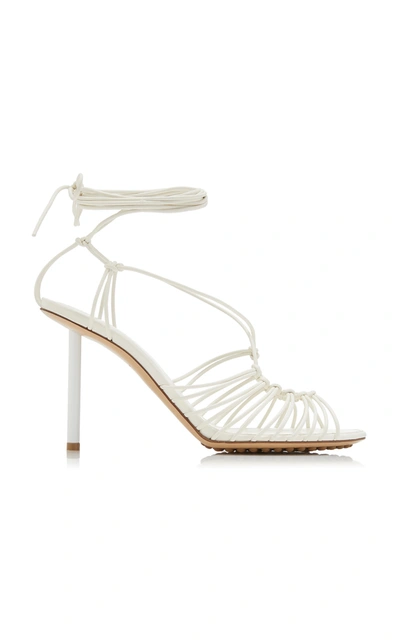 Bottega Veneta Dot Lace-up Leather Sandals In White