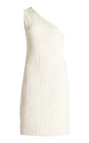 Bottega Veneta Intreccio Pattern One-sleeve Terry Dress In White