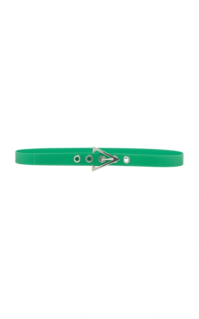 Bottega Veneta Buckled Rubber Belt In Green