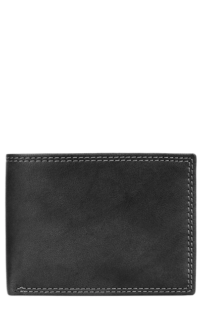 Buxton Credit Card Leather Billfold Wallet In Black