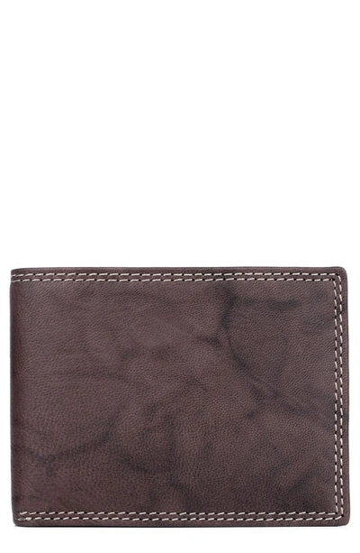 Buxton Credit Card Leather Billfold Wallet In Brown