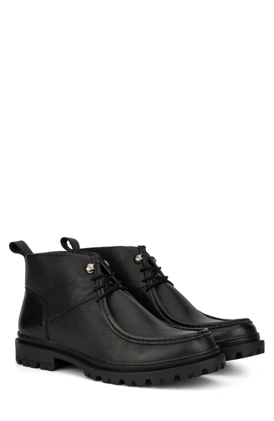 Reserve Footwear Positron Lug Sole Leather Chukka Boot In Black