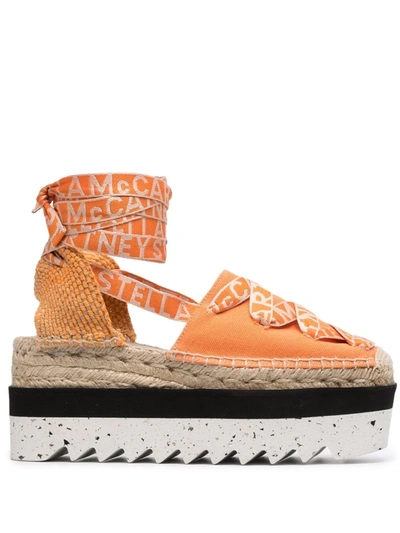 Stella Mccartney Logo Platform Espadrilles In Neutrals